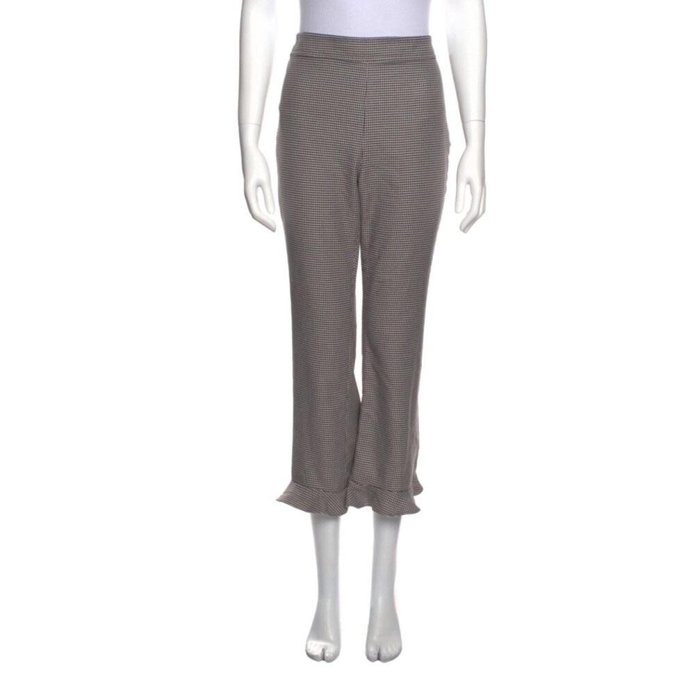 Opening Ceremony Houndstooth Print Straight Leg  Pants US 12 Ruffled Cuffs